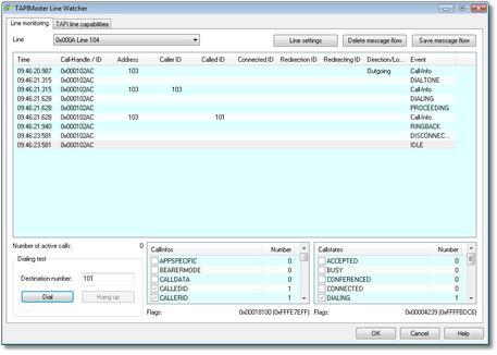 TAPI LineWatcher Screenshot